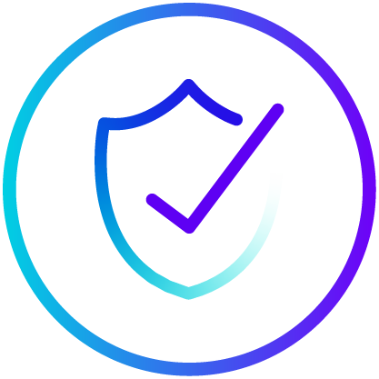 Icon representing compliance and safety in product supply logistics.