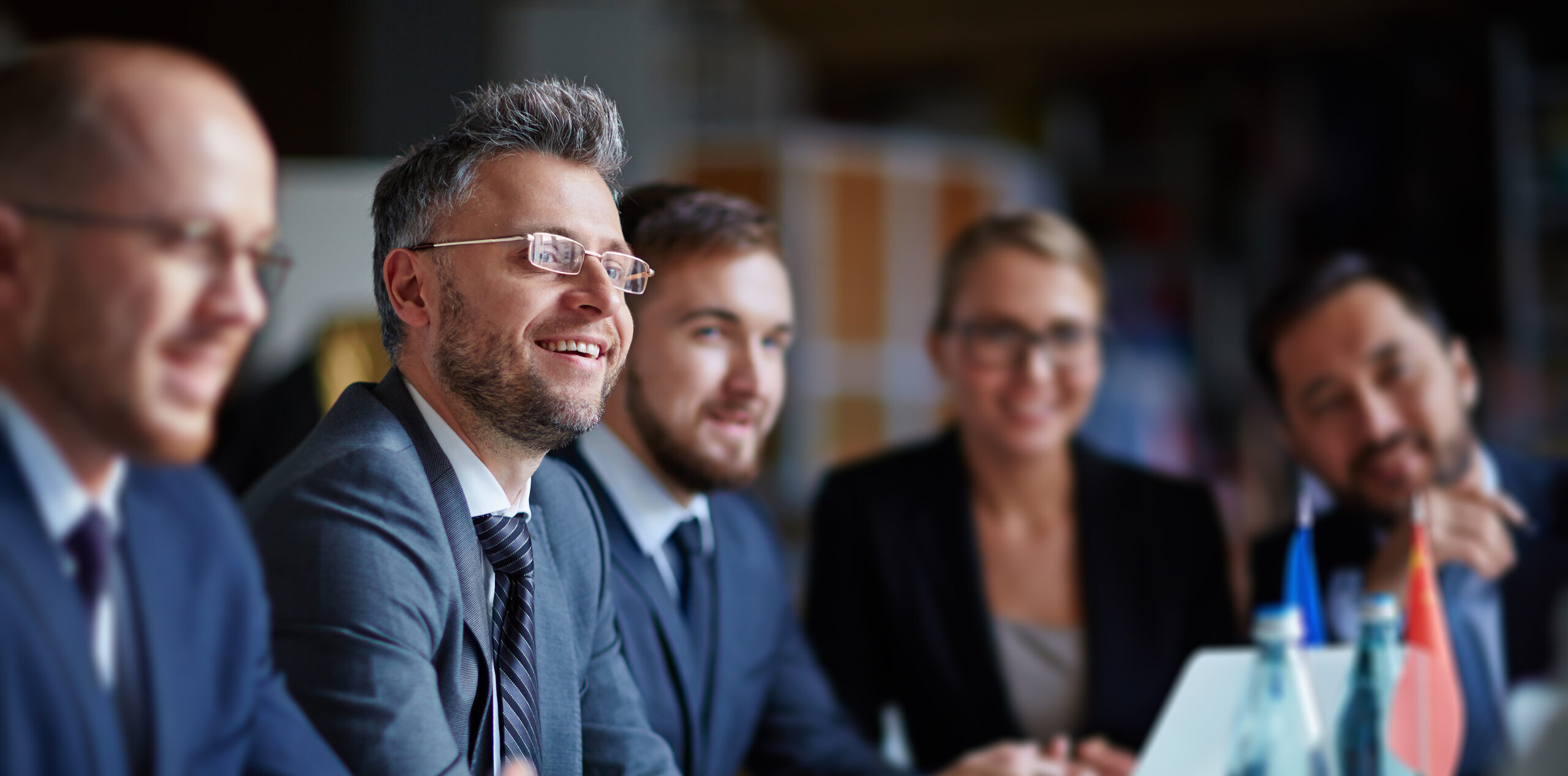 Leadership team in high-level discussion